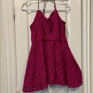 Xhilaration Magenta Lace Mini Dress